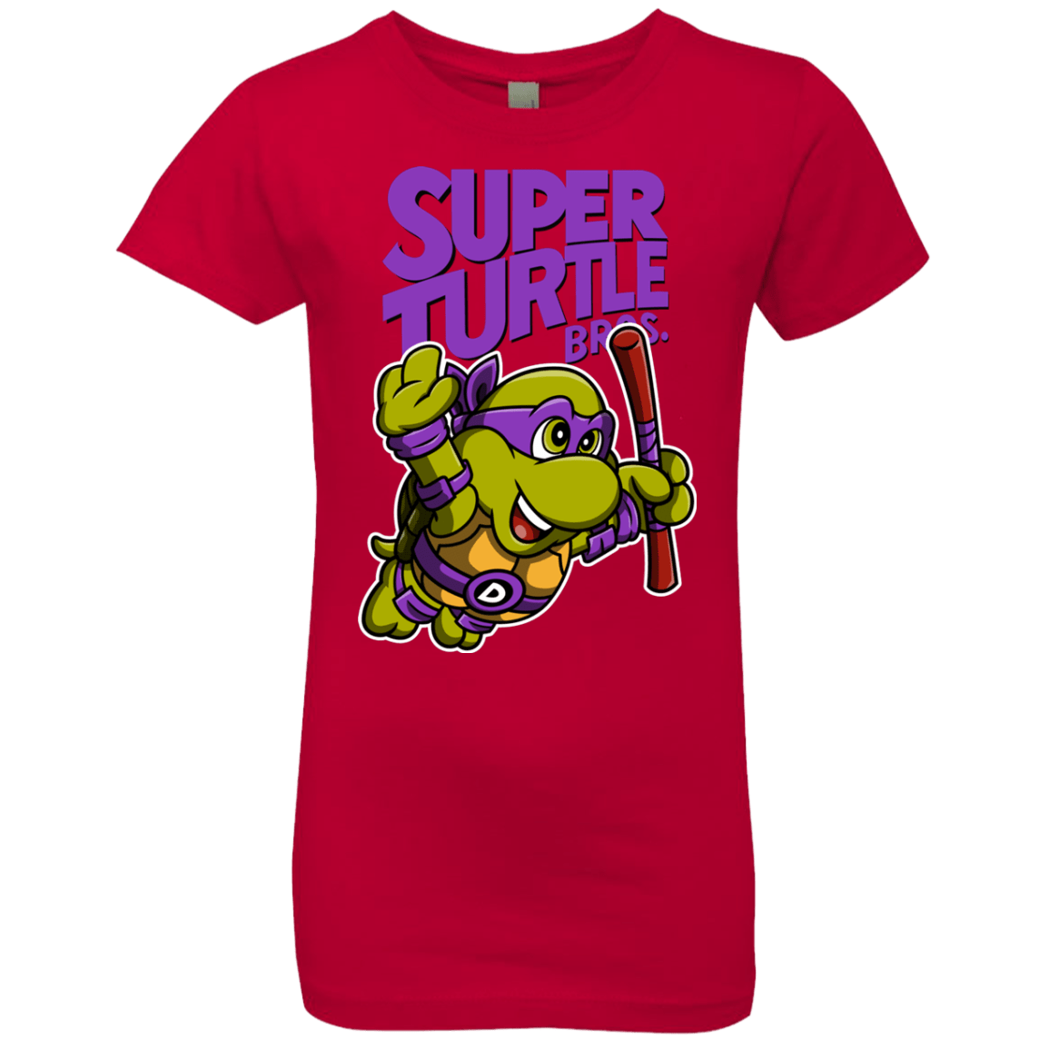 T-Shirts Red / YXS Super Turtle Bros Donnie Girls Premium T-Shirt