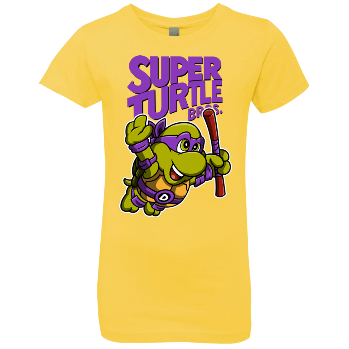 T-Shirts Vibrant Yellow / YXS Super Turtle Bros Donnie Girls Premium T-Shirt