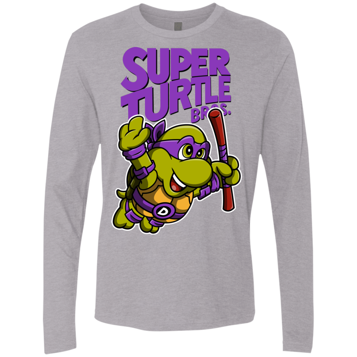 T-Shirts Heather Grey / Small Super Turtle Bros Donnie Men's Premium Long Sleeve