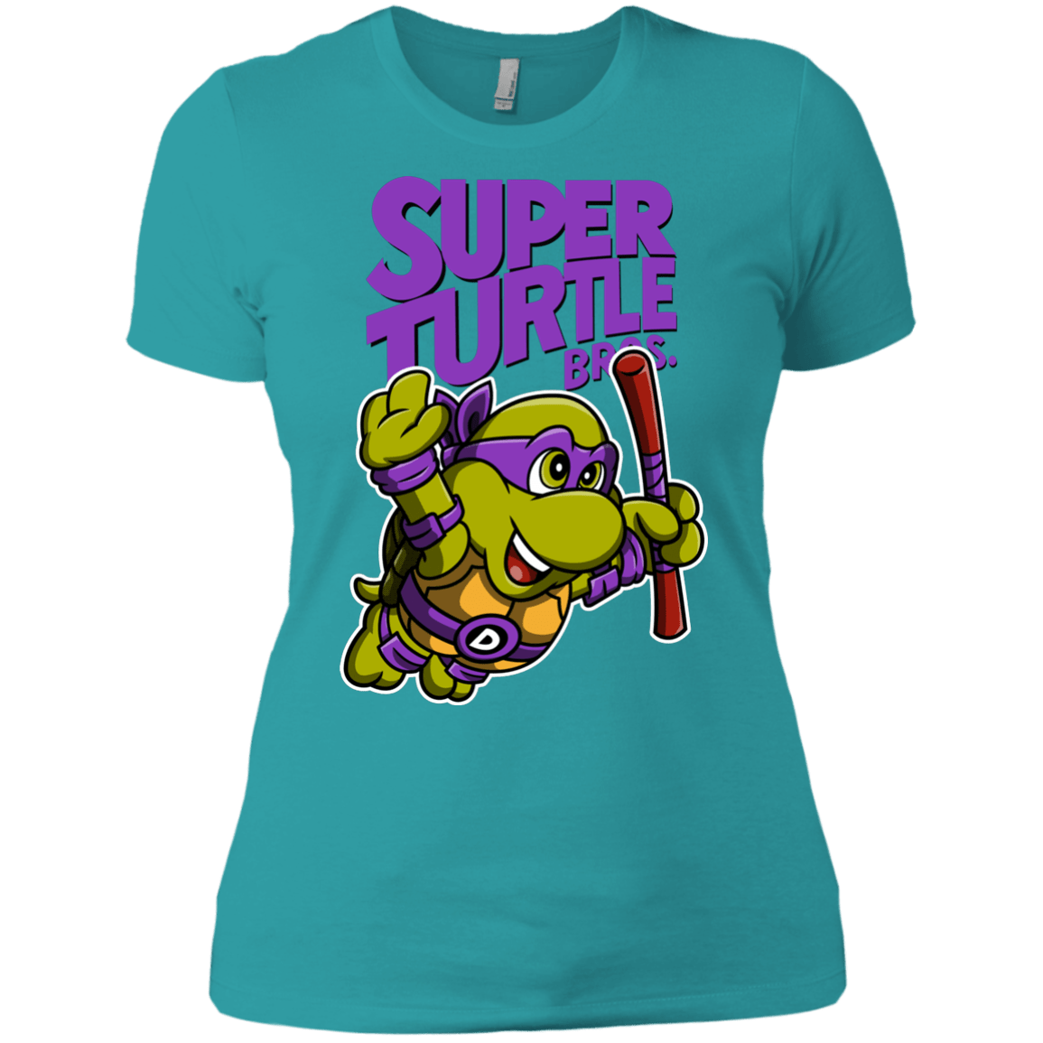 T-Shirts Tahiti Blue / X-Small Super Turtle Bros Donnie Women's Premium T-Shirt