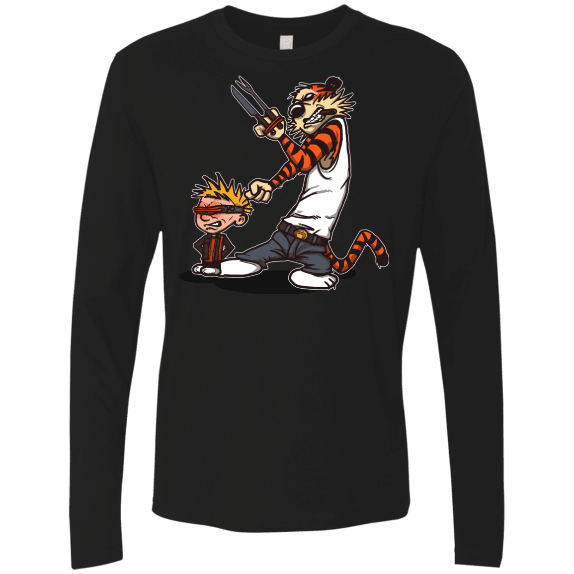 T-Shirts Black / S Superhero Team Men's Premium Long Sleeve