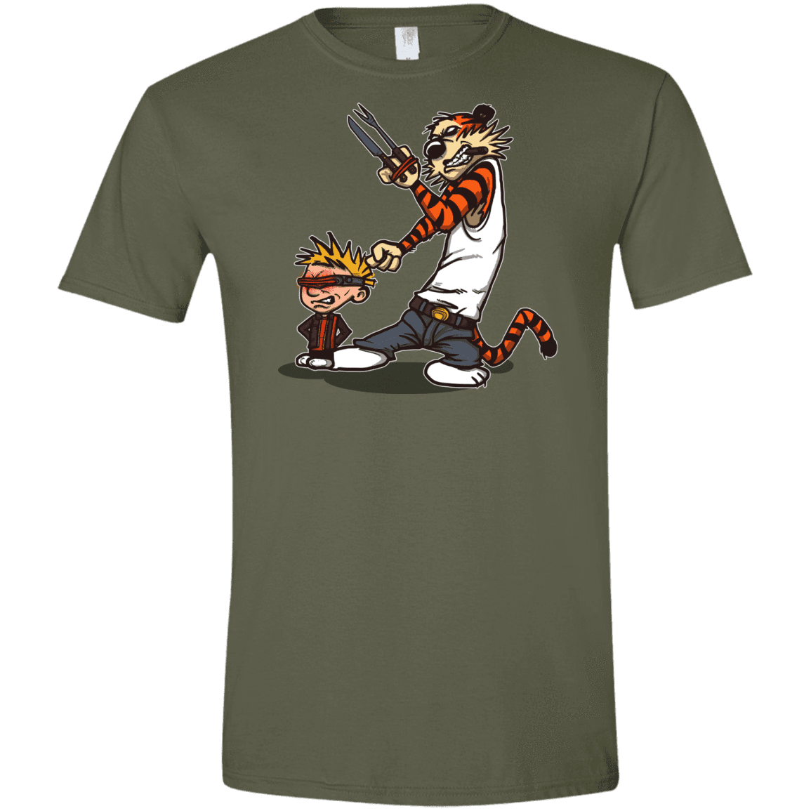 T-Shirts Military Green / S Superhero Team Men's Semi-Fitted Softstyle