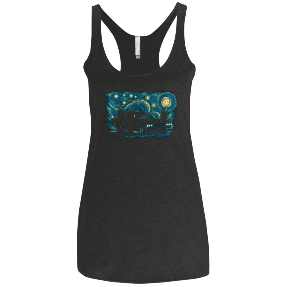 T-Shirts Vintage Black / X-Small Supernatural Night Women's Triblend Racerback Tank