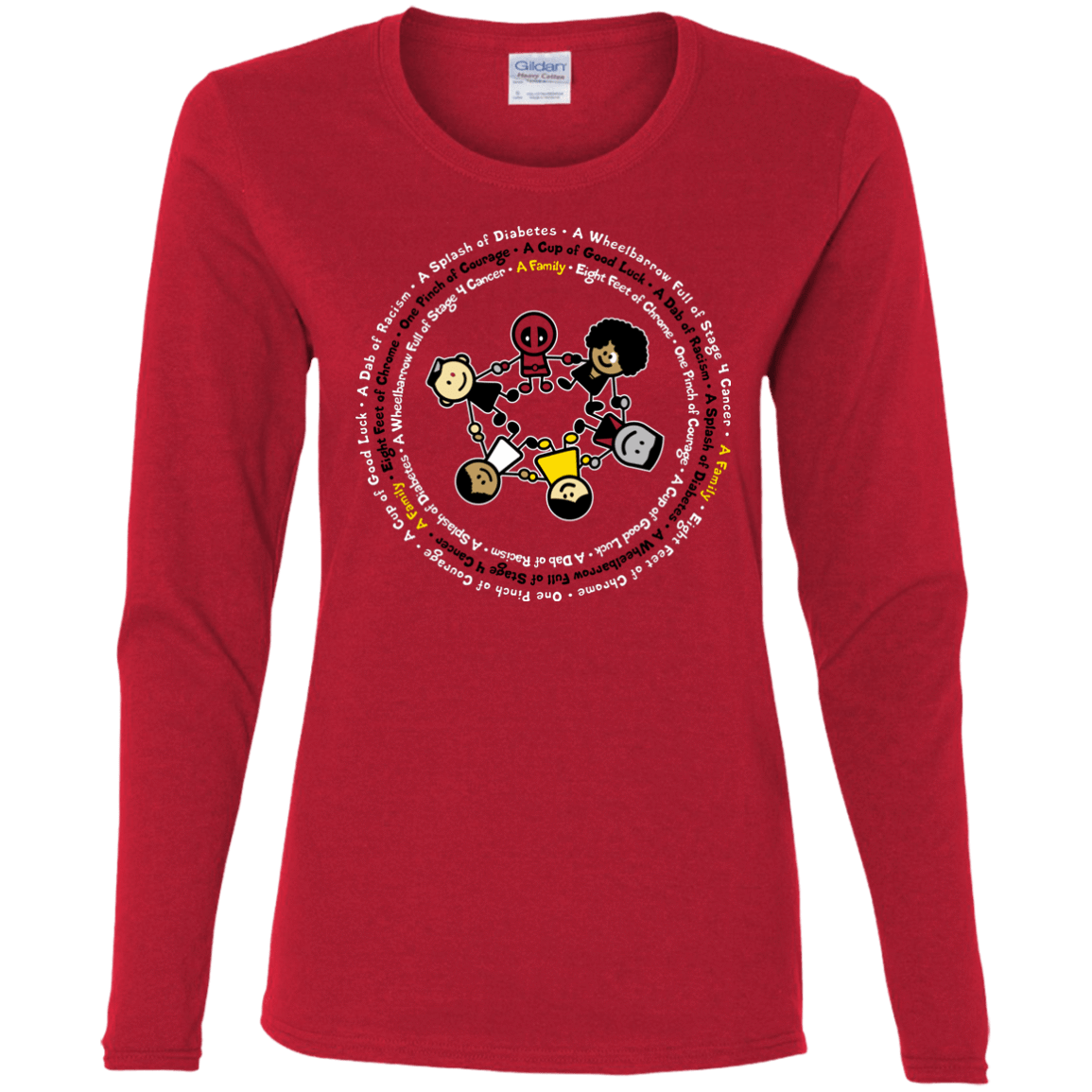 T-Shirts Red / S Support Family Women's Long Sleeve T-Shirt