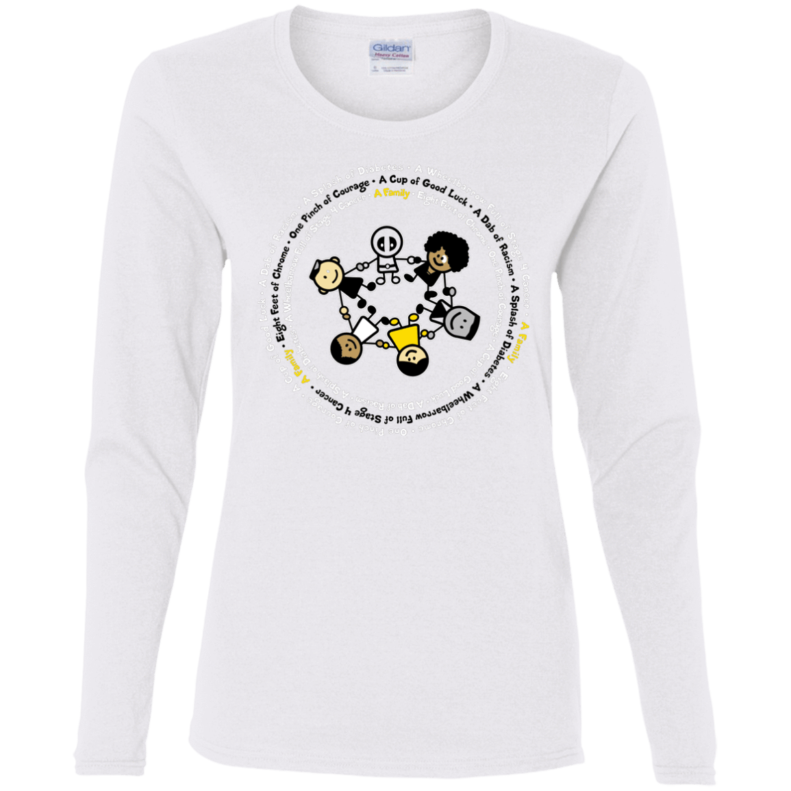 T-Shirts White / S Support Family Women's Long Sleeve T-Shirt