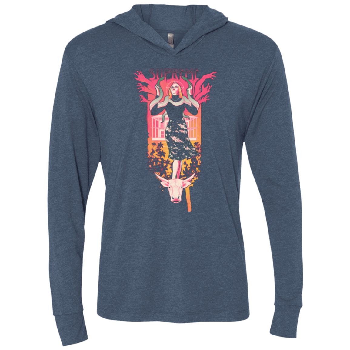 T-Shirts Indigo / X-Small Supreme Triblend Long Sleeve Hoodie Tee