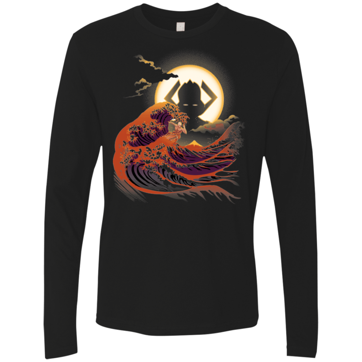 T-Shirts Black / Small Surfing With The Alien Men's Premium Long Sleeve