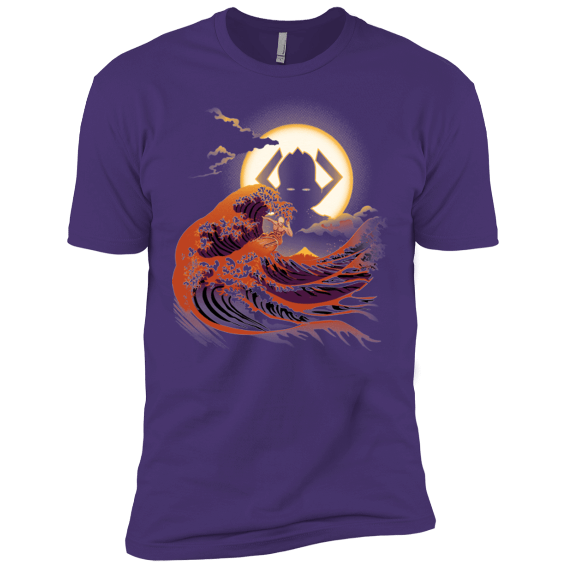 T-Shirts Purple / X-Small Surfing With The Alien Men's Premium T-Shirt