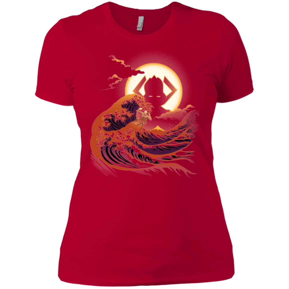 T-Shirts Red / X-Small Surfing With The Alien Women's Premium T-Shirt