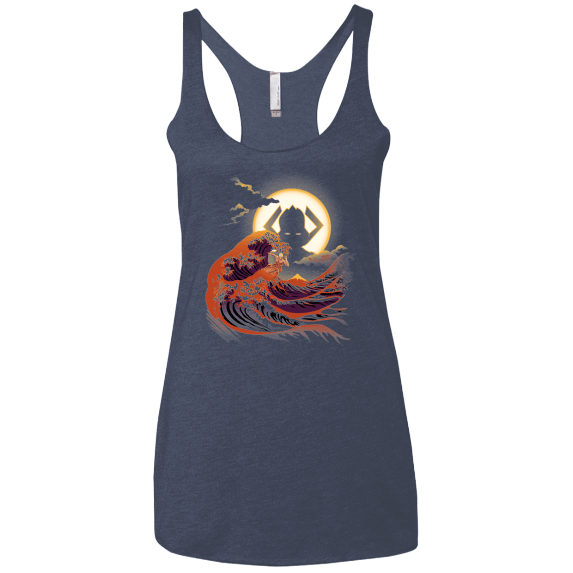 T-Shirts Vintage Navy / X-Small Surfing With The Alien Women's Triblend Racerback Tank