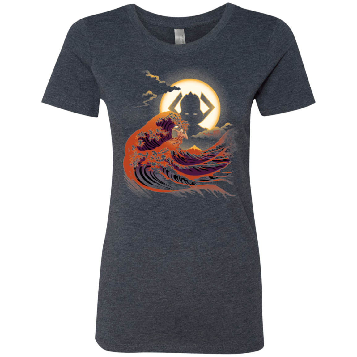 T-Shirts Vintage Navy / Small Surfing With The Alien Women's Triblend T-Shirt