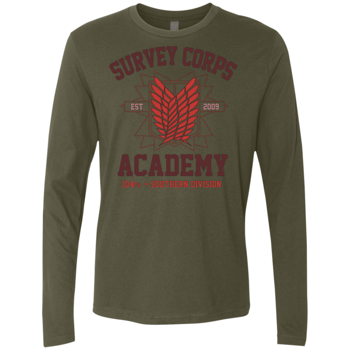 T-Shirts Military Green / Small Survey Corps Academy Men's Premium Long Sleeve