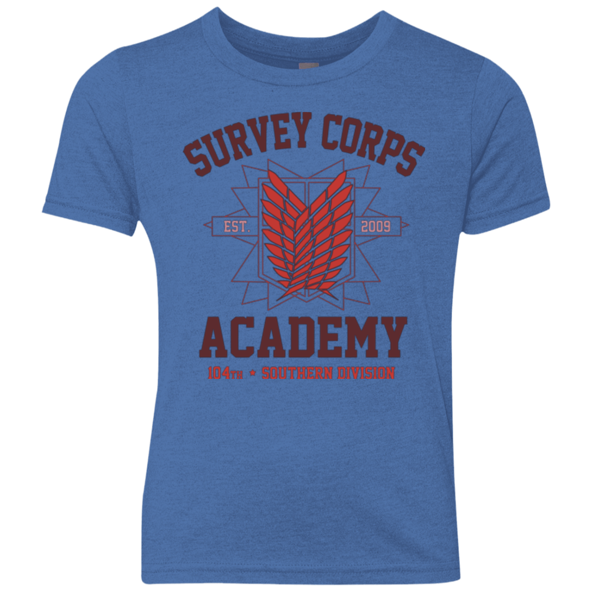 T-Shirts Vintage Royal / YXS Survey Corps Academy Youth Triblend T-Shirt