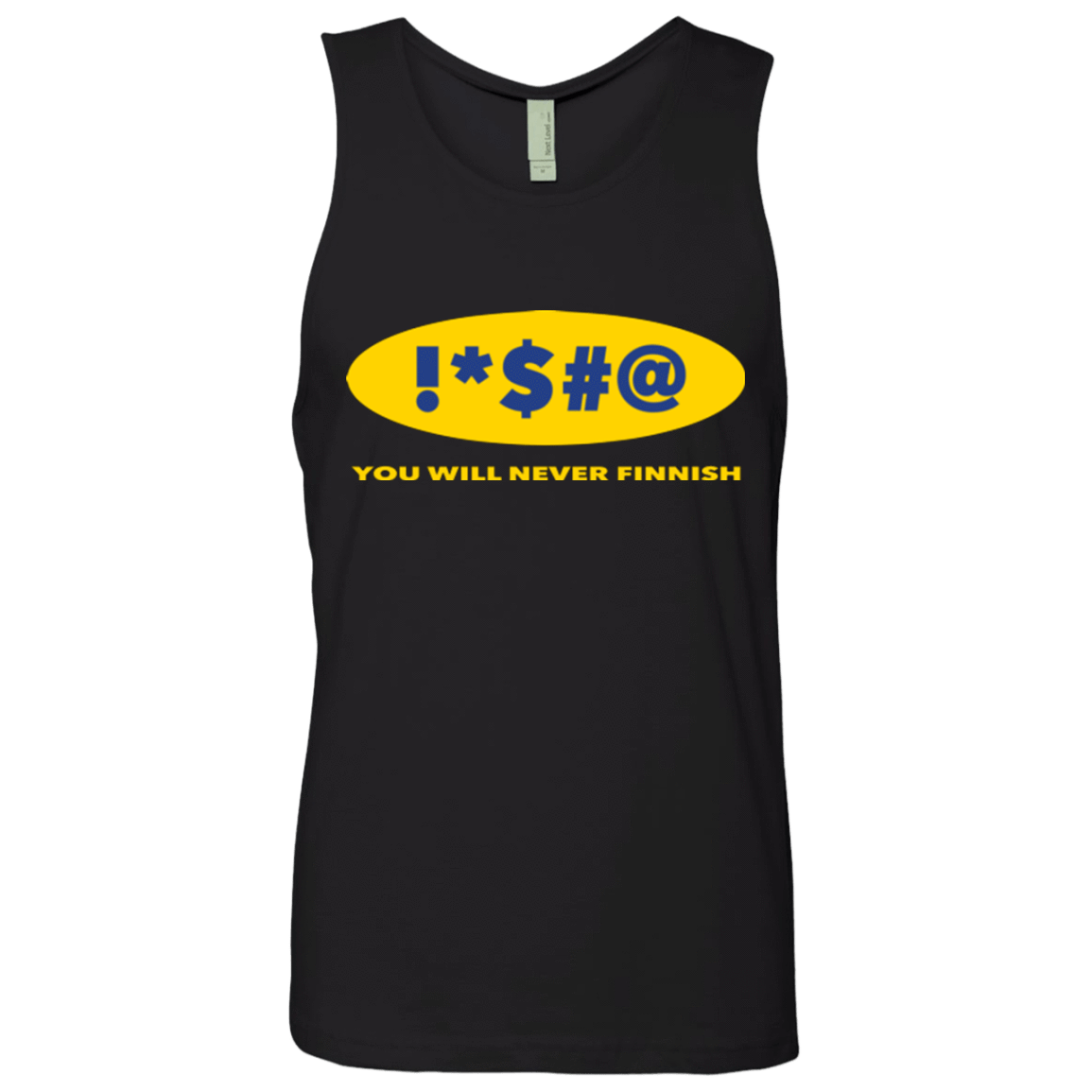 T-Shirts Black / Small Swearing Never Finnish Men's Premium Tank Top