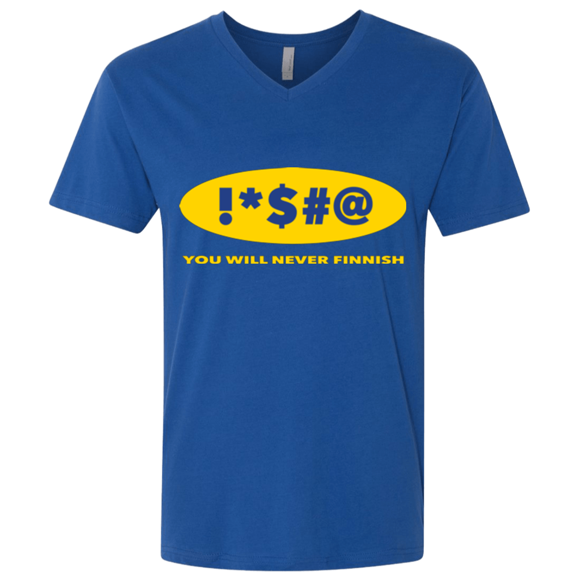 T-Shirts Royal / X-Small Swearing Never Finnish Men's Premium V-Neck
