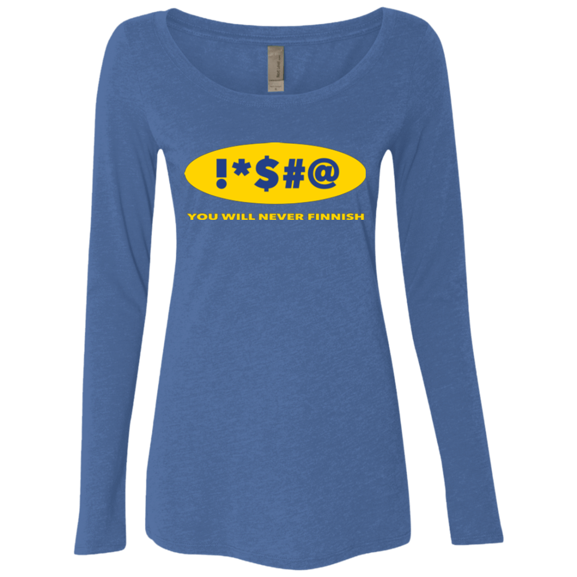 T-Shirts Vintage Royal / Small Swearing Never Finnish Women's Triblend Long Sleeve Shirt