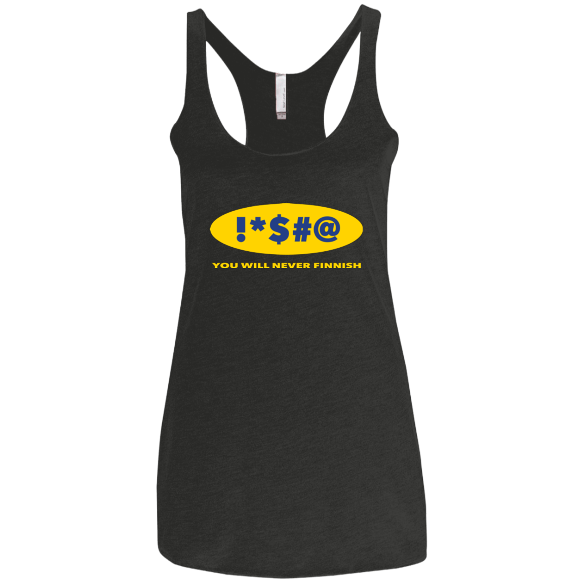 T-Shirts Vintage Black / X-Small Swearing Never Finnish Women's Triblend Racerback Tank