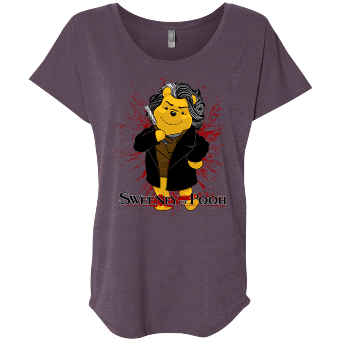 T-Shirts Vintage Purple / X-Small Sweeney the Pooh Triblend Dolman Sleeve