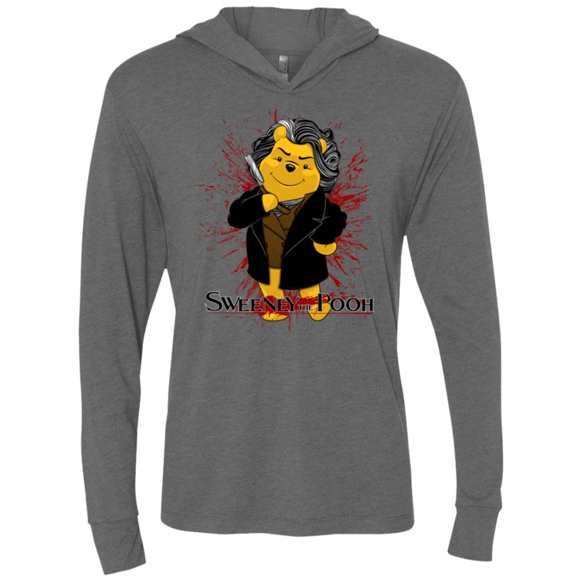 T-Shirts Premium Heather / X-Small Sweeney the Pooh Triblend Long Sleeve Hoodie Tee