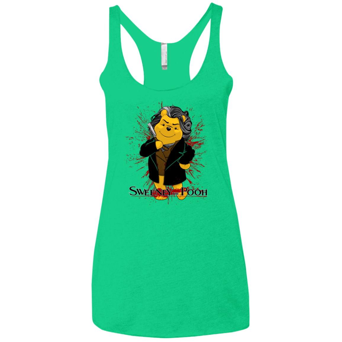 T-Shirts Envy / X-Small Sweeney the Pooh Women's Triblend Racerback Tank