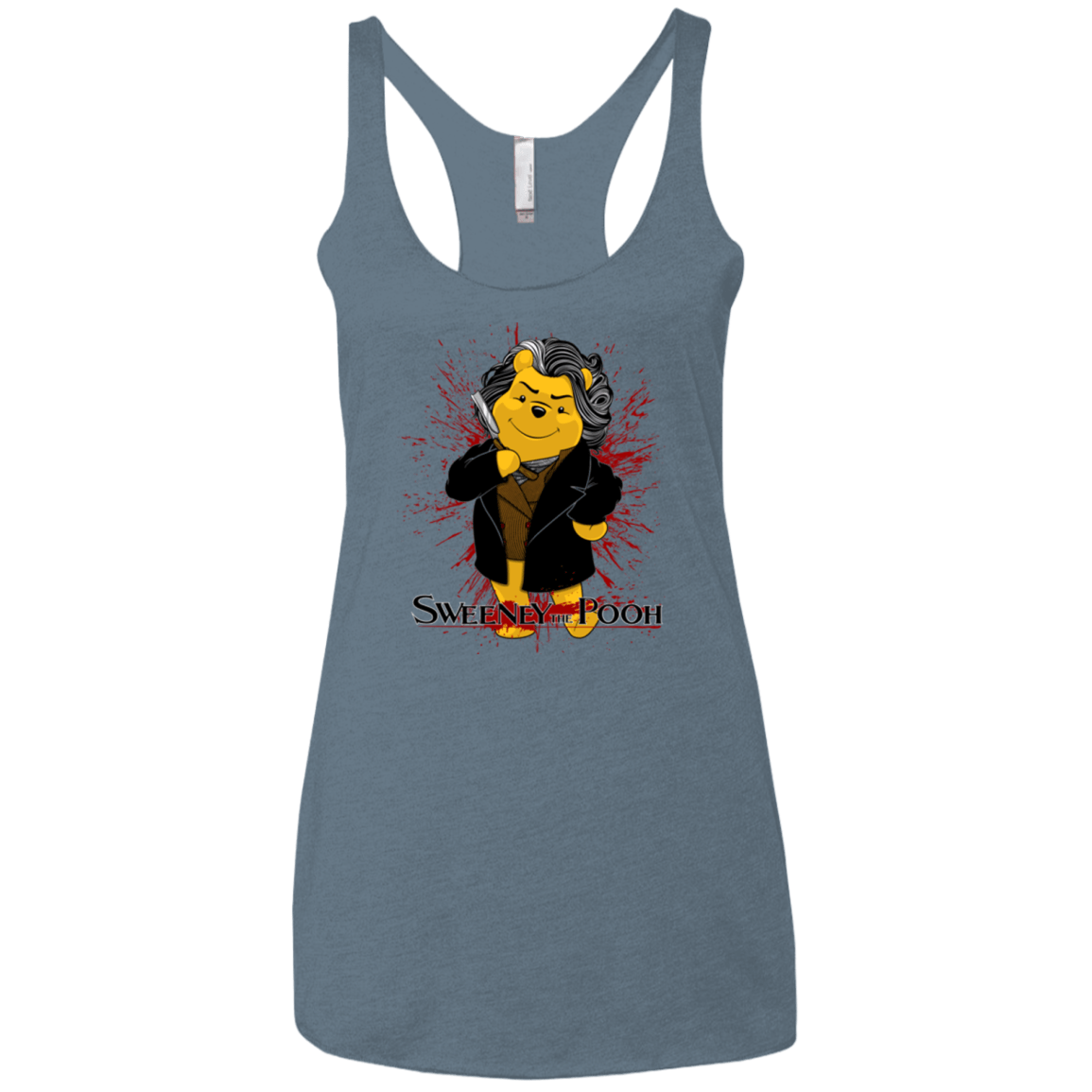 T-Shirts Indigo / X-Small Sweeney the Pooh Women's Triblend Racerback Tank