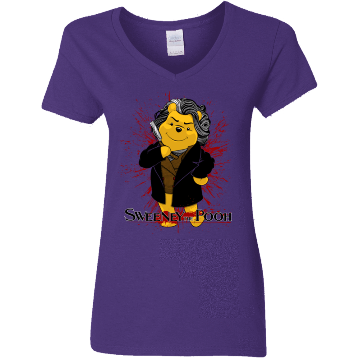 T-Shirts Purple / S Sweeney the Pooh Women's V-Neck T-Shirt