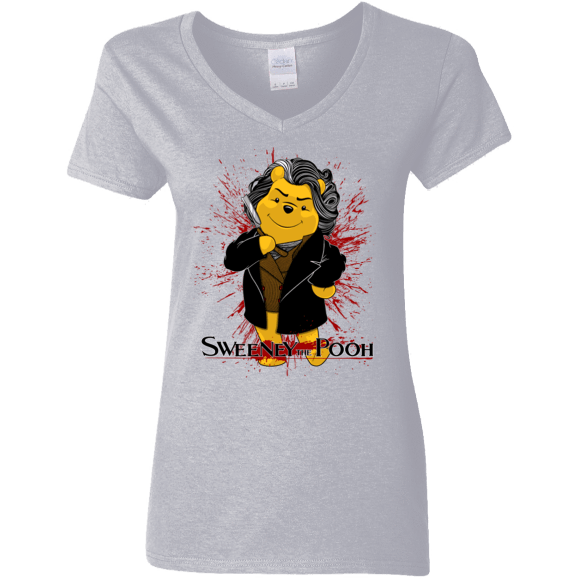 T-Shirts Sport Grey / S Sweeney the Pooh Women's V-Neck T-Shirt
