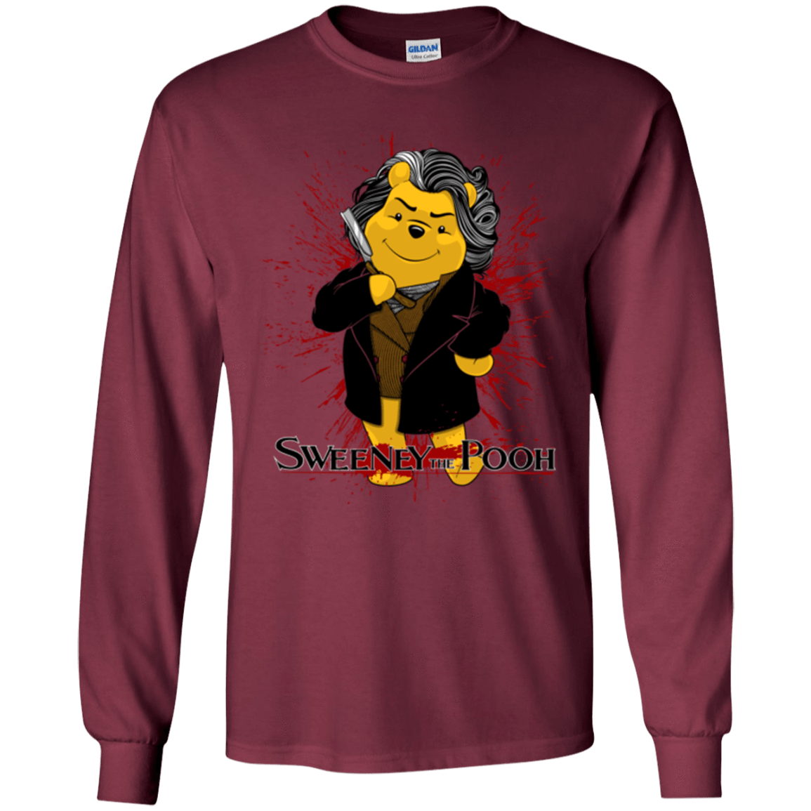 T-Shirts Maroon / YS Sweeney the Pooh Youth Long Sleeve T-Shirt
