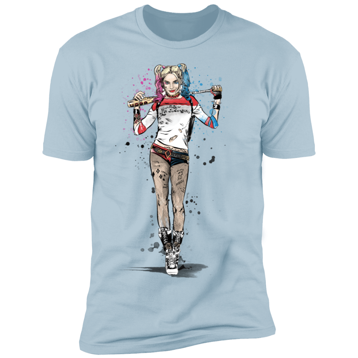 T-Shirts Light Blue / S Sweet Crazy Girl sumi-e Men's Premium T-Shirt