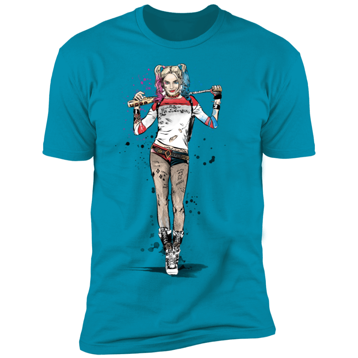 T-Shirts Turquoise / S Sweet Crazy Girl sumi-e Men's Premium T-Shirt