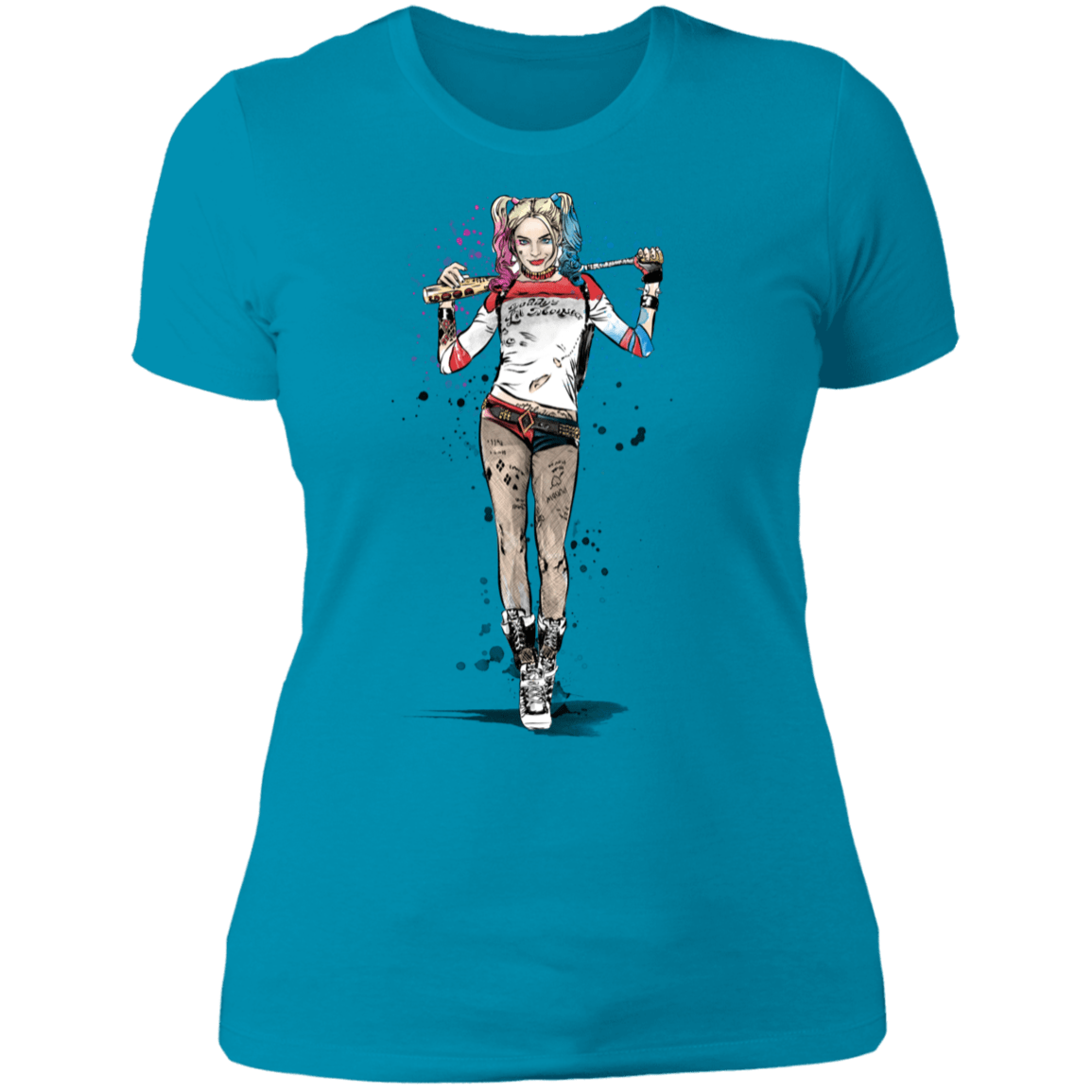 T-Shirts Turquoise / S Sweet Crazy Girl sumi-e Women's Premium T-Shirt