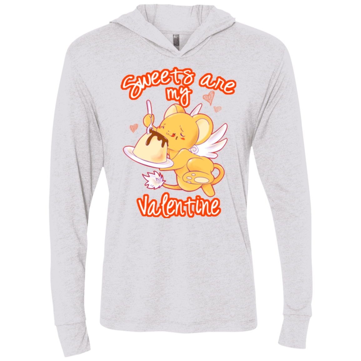 T-Shirts Heather White / X-Small Sweets are my Valentine Triblend Long Sleeve Hoodie Tee