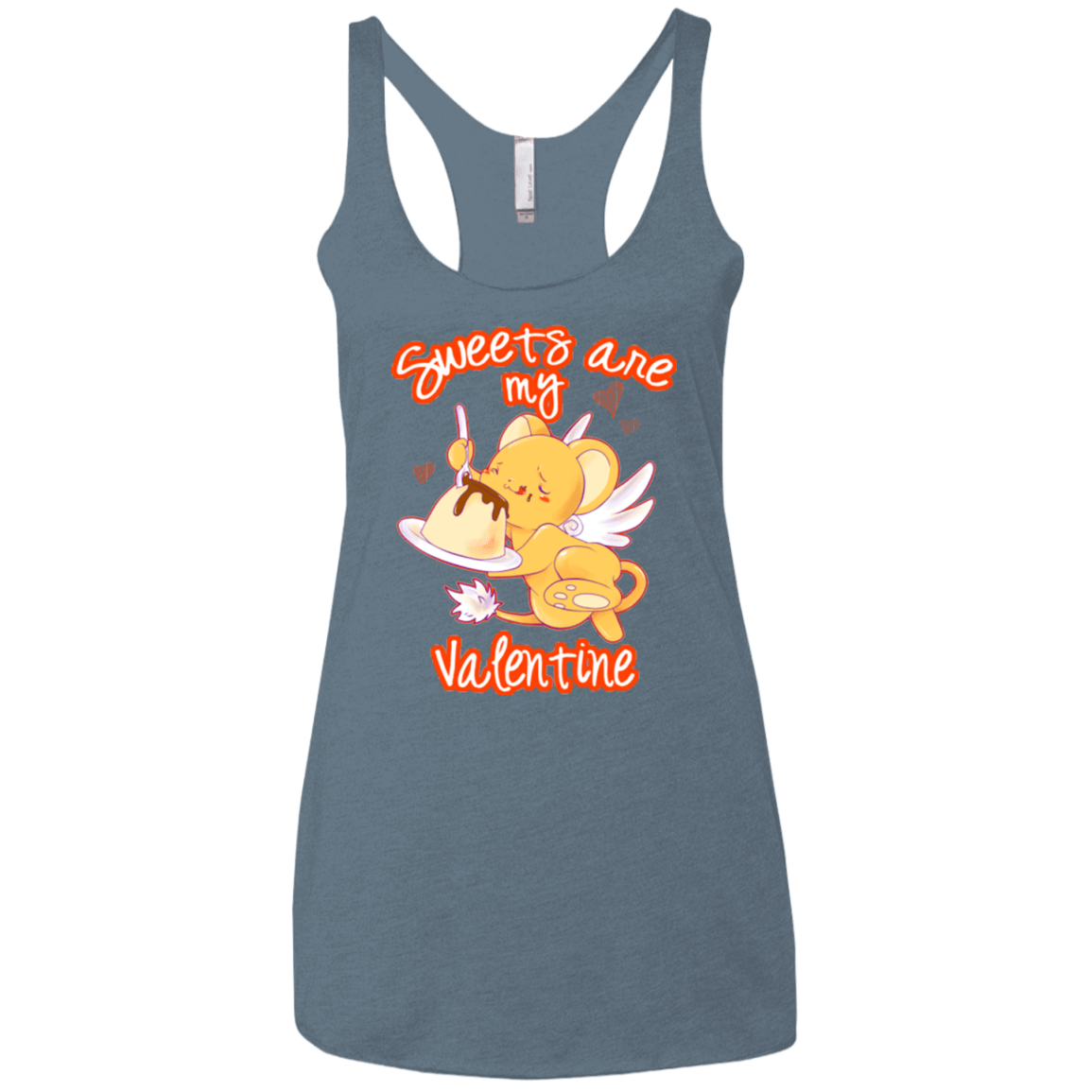 T-Shirts Indigo / X-Small Sweets are my Valentine Women's Triblend Racerback Tank