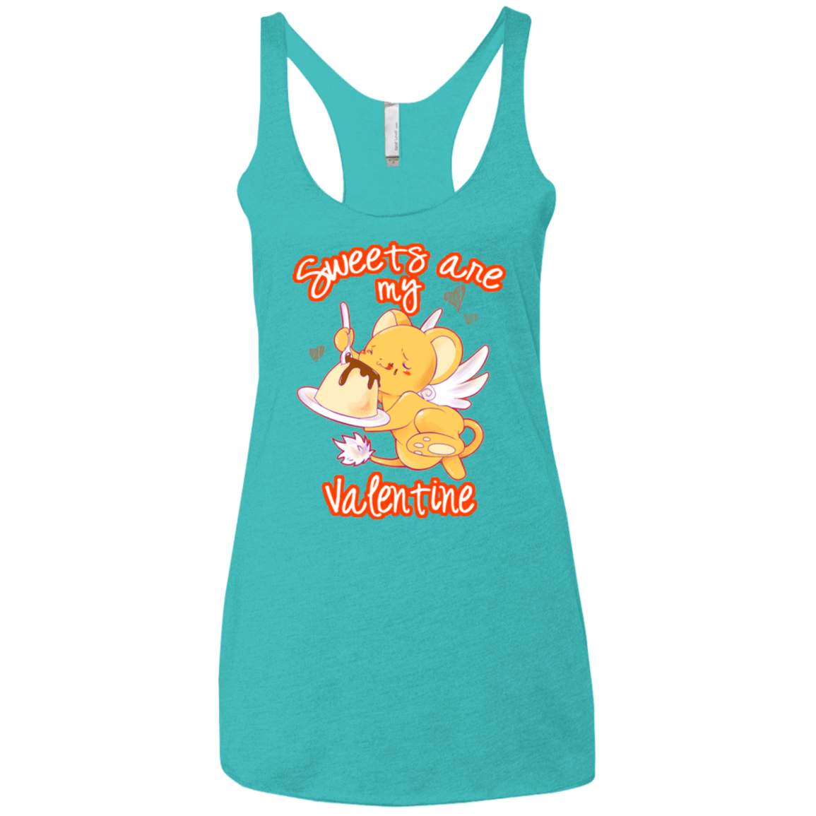 T-Shirts Tahiti Blue / X-Small Sweets are my Valentine Women's Triblend Racerback Tank