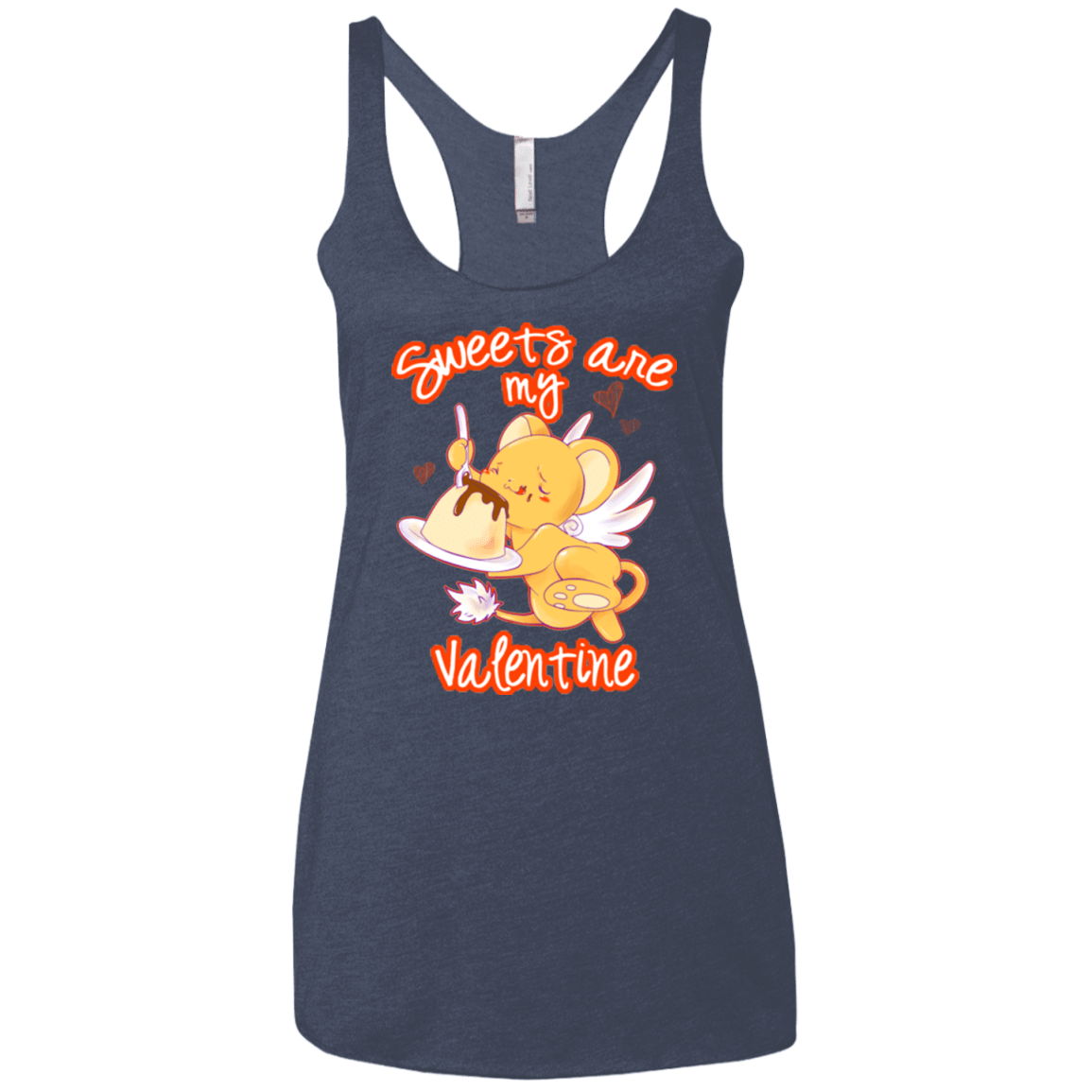 T-Shirts Vintage Navy / X-Small Sweets are my Valentine Women's Triblend Racerback Tank