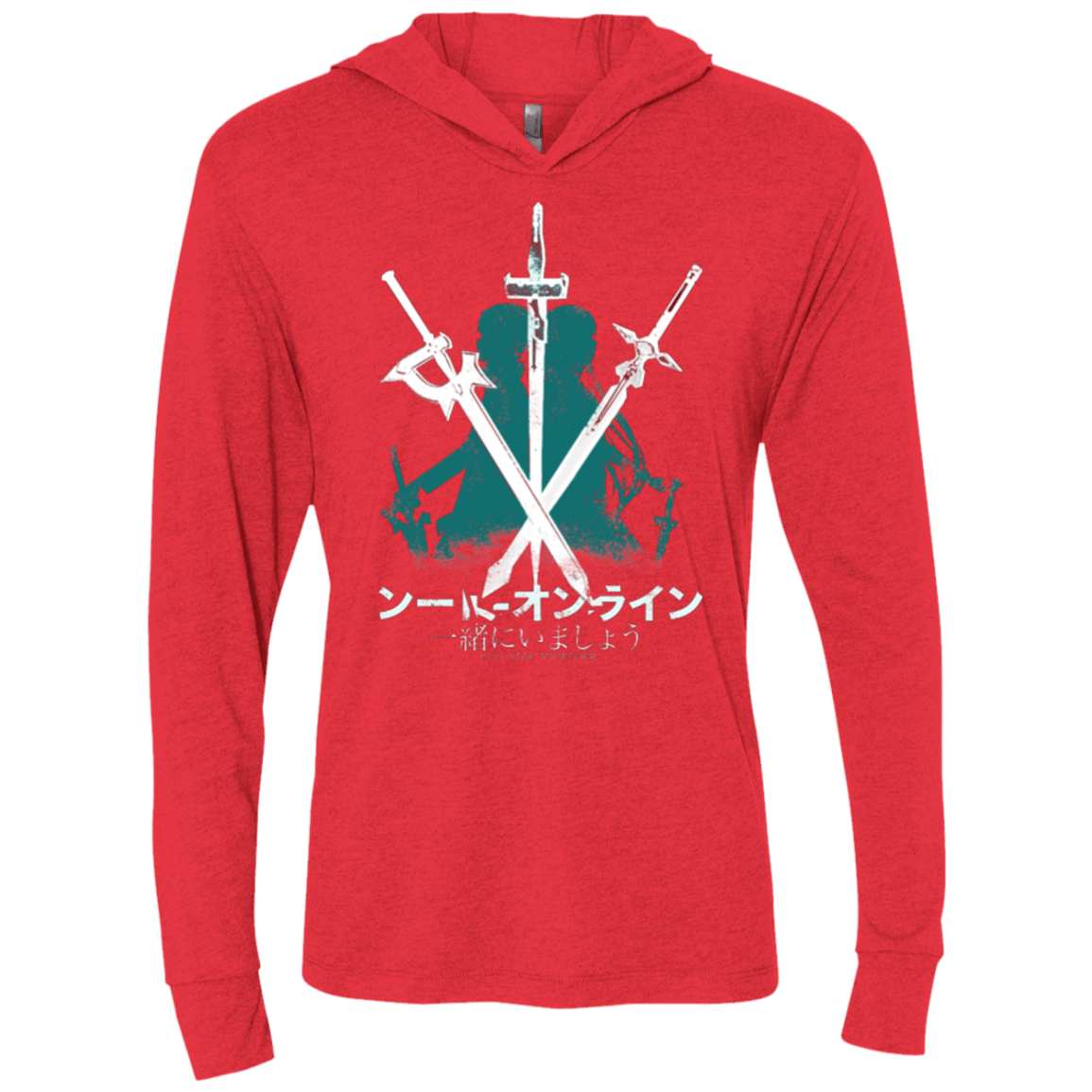 T-Shirts Vintage Red / X-Small Sword Art Triblend Long Sleeve Hoodie Tee