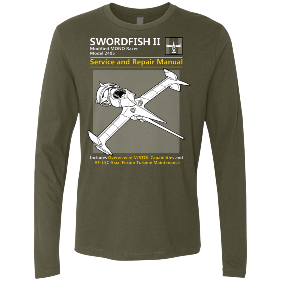 T-Shirts Military Green / Small SWORDFISH SERVICE AND REPAIR MANUAL Men's Premium Long Sleeve