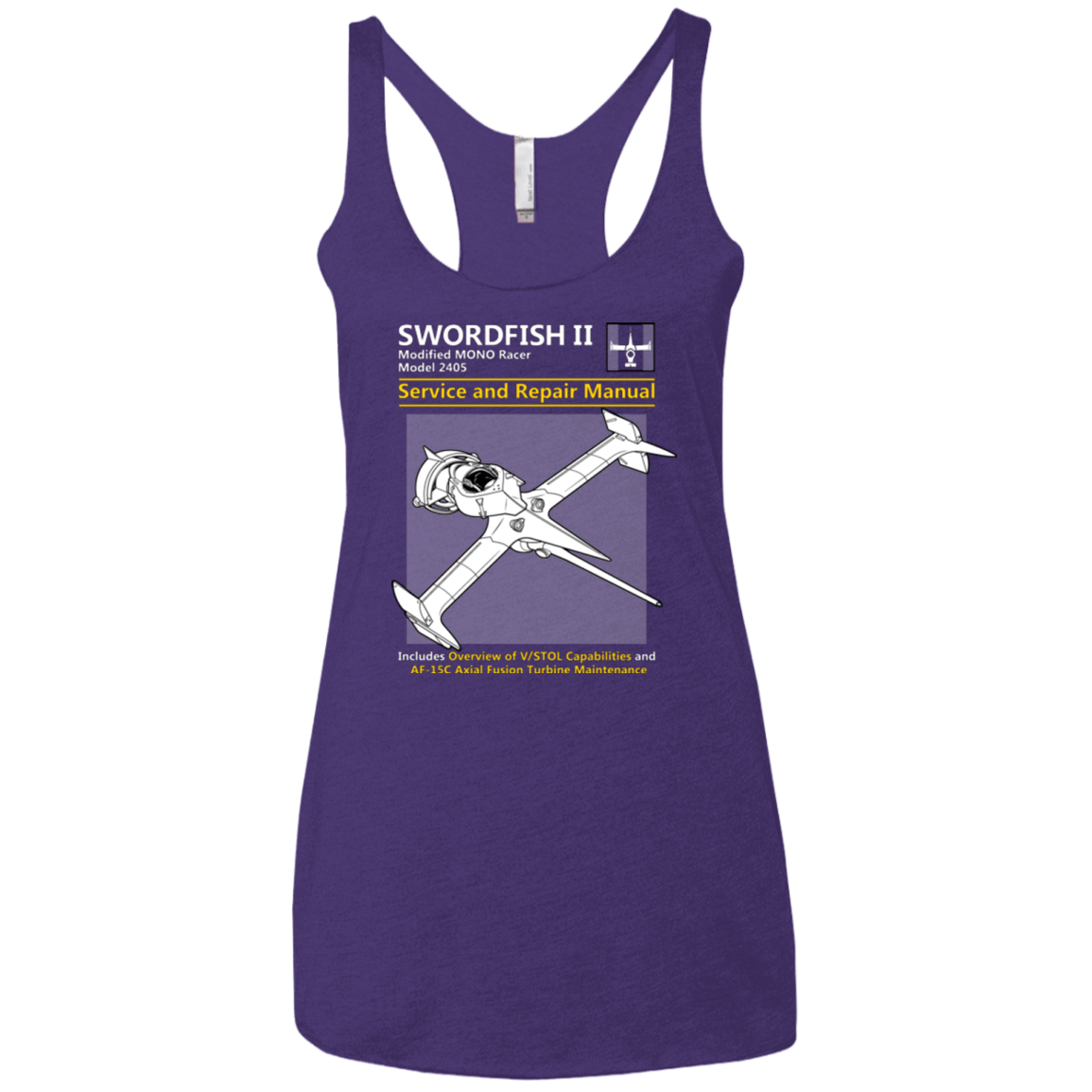 T-Shirts Purple / X-Small SWORDFISH SERVICE AND REPAIR MANUAL Women's Triblend Racerback Tank