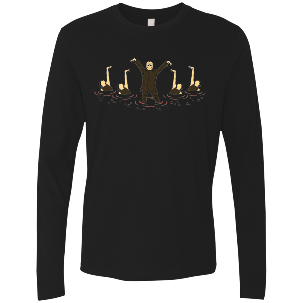 T-Shirts Black / Small Synchronized Voorhees Men's Premium Long Sleeve