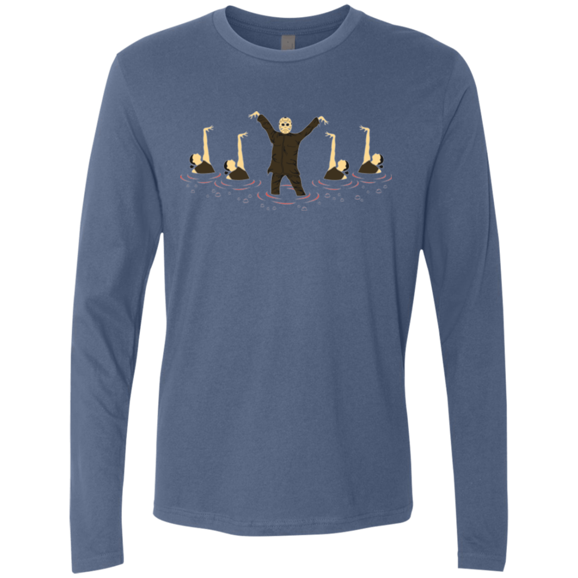 T-Shirts Indigo / Small Synchronized Voorhees Men's Premium Long Sleeve