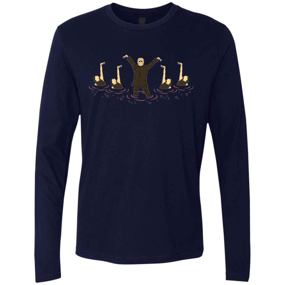 T-Shirts Midnight Navy / Small Synchronized Voorhees Men's Premium Long Sleeve