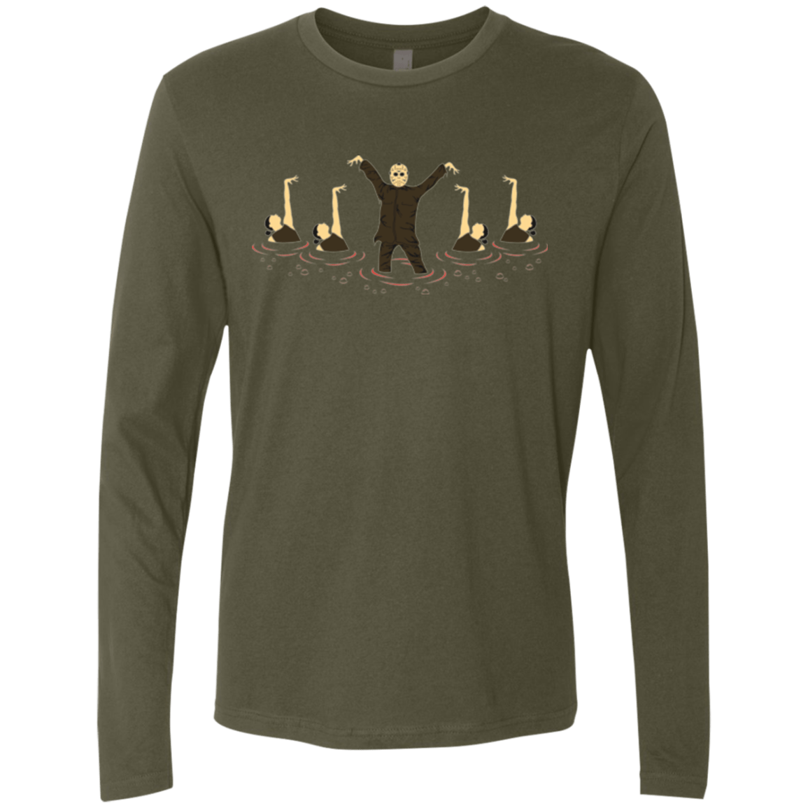 T-Shirts Military Green / Small Synchronized Voorhees Men's Premium Long Sleeve