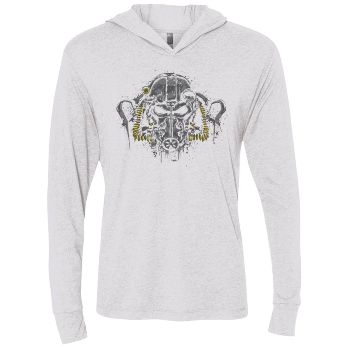 T-Shirts Heather White / X-Small T-60 Power Armor Triblend Long Sleeve Hoodie Tee
