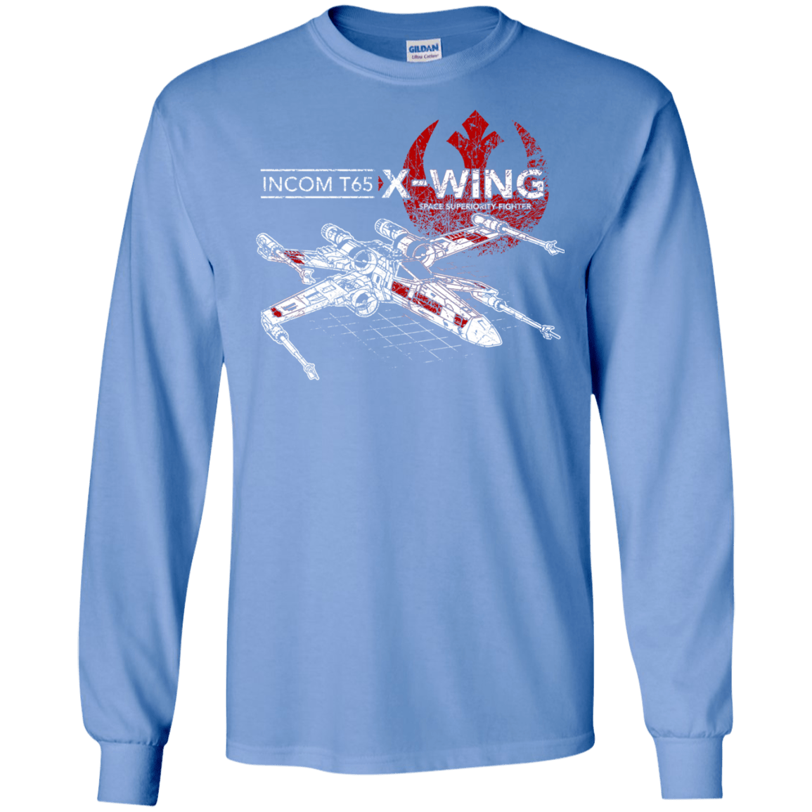 T-Shirts Carolina Blue / S T-65 X-Wing Men's Long Sleeve T-Shirt