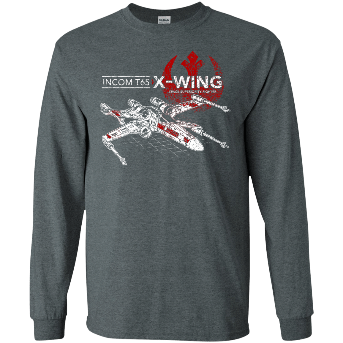 T-Shirts Dark Heather / S T-65 X-Wing Men's Long Sleeve T-Shirt