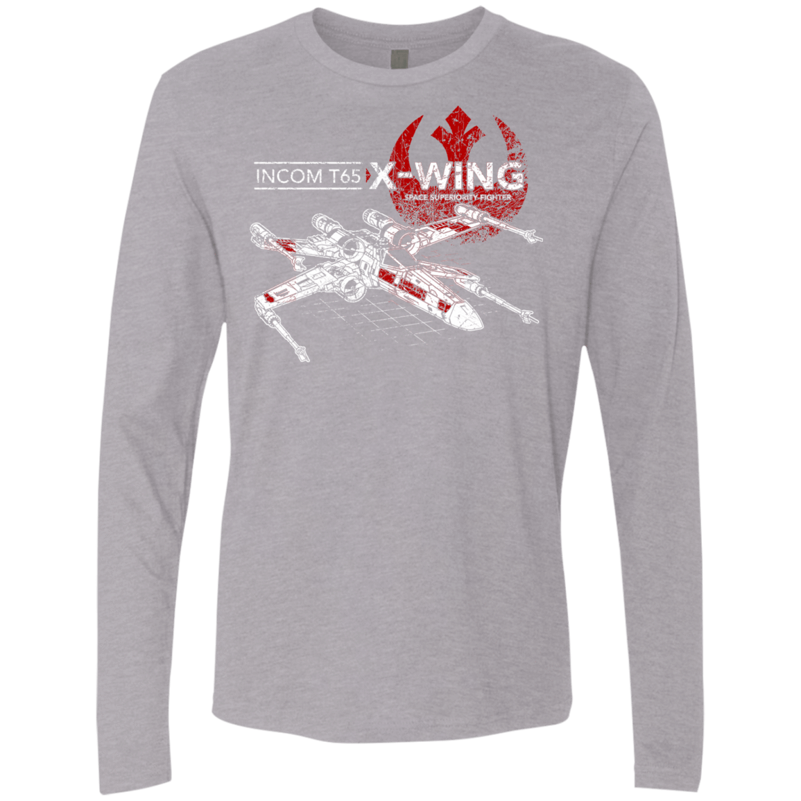 T-Shirts Heather Grey / S T-65 X-Wing Men's Premium Long Sleeve