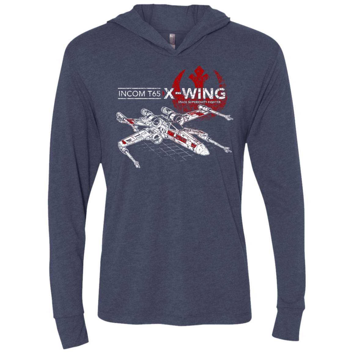 T-Shirts Vintage Navy / X-Small T-65 X-Wing Triblend Long Sleeve Hoodie Tee