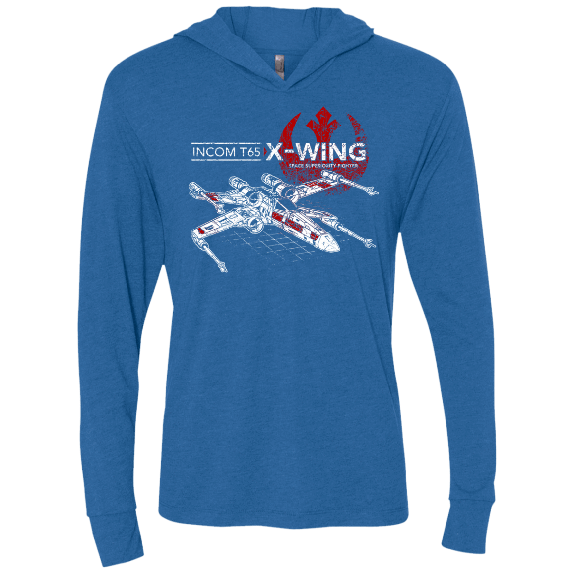 T-Shirts Vintage Royal / X-Small T-65 X-Wing Triblend Long Sleeve Hoodie Tee