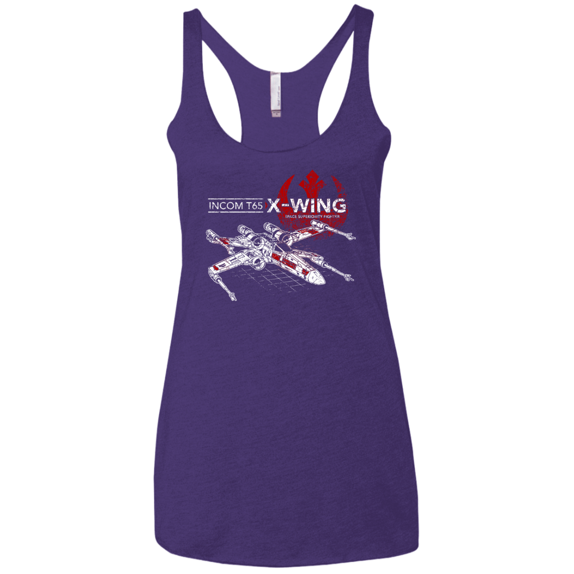 T-Shirts Purple Rush / X-Small T-65 X-Wing Women's Triblend Racerback Tank