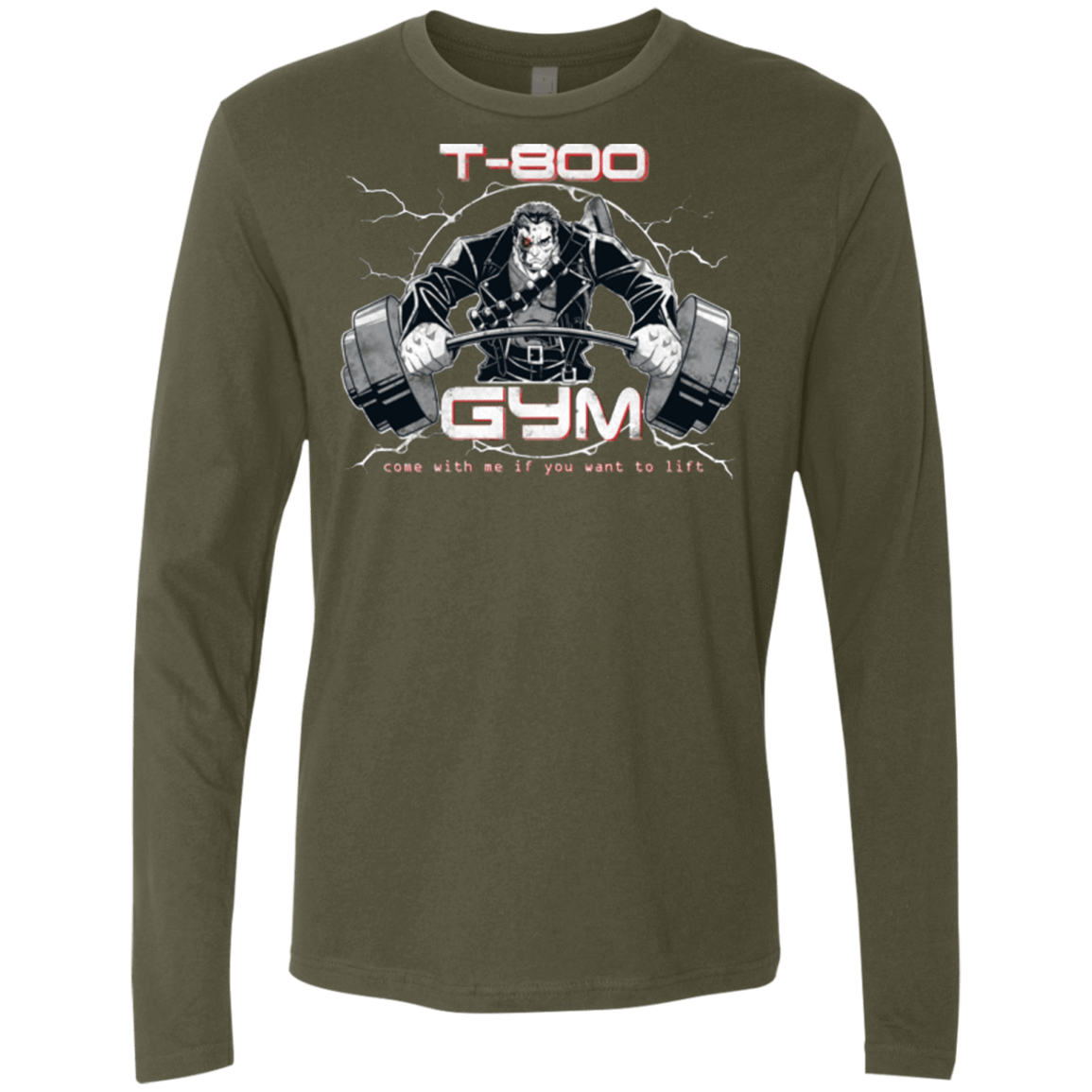 T-Shirts Military Green / Small T-800 gym Men's Premium Long Sleeve